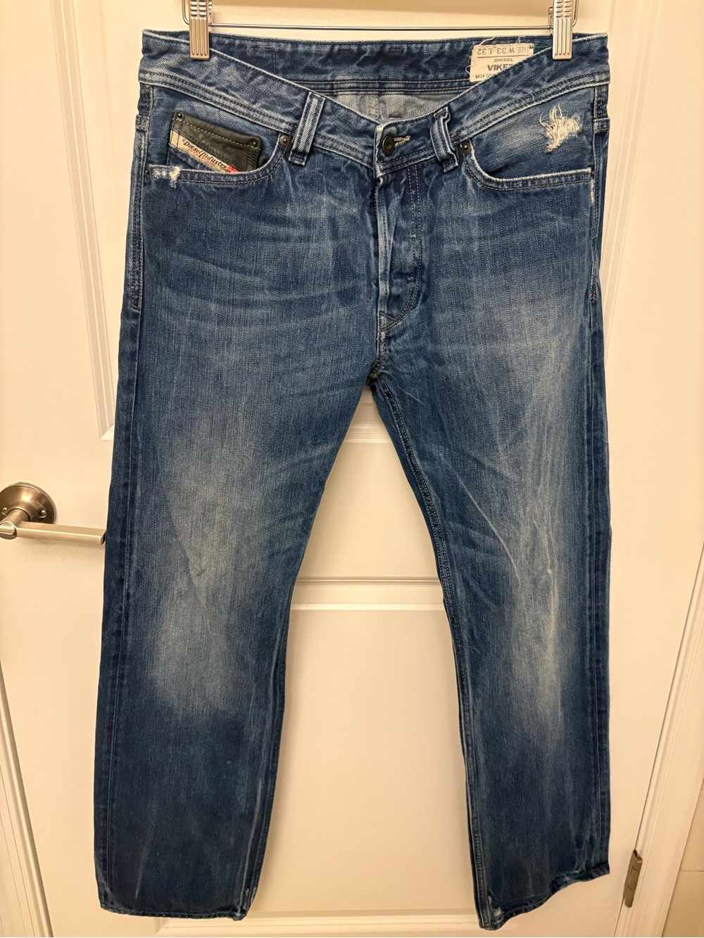 Diesel Industry Viker Straight Leg Jeans Distressed W33 L32 Made In Italy